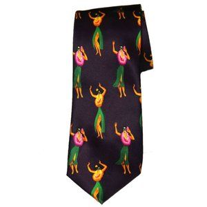 SSS World Corp London Skull Hula Dancers Tie Purple Men's